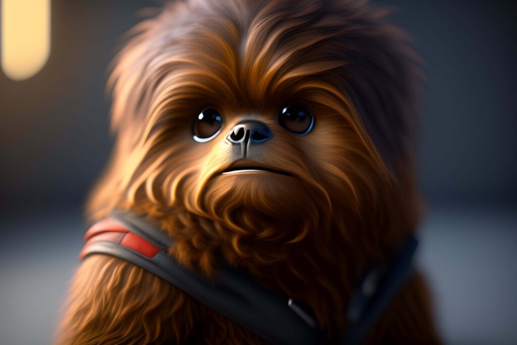 Baby chewbacca, render, rembrandt, cgsociety, artstation trending, highly detailed 3