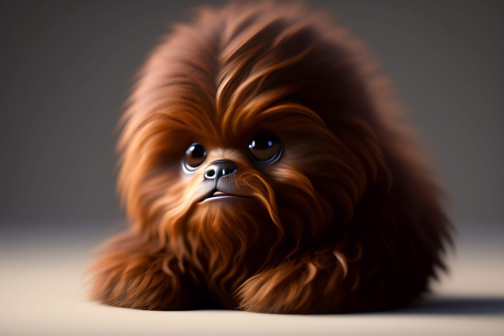 Baby chewbacca, render, rembrandt, cgsociety, artstation trending, highly detailed 4