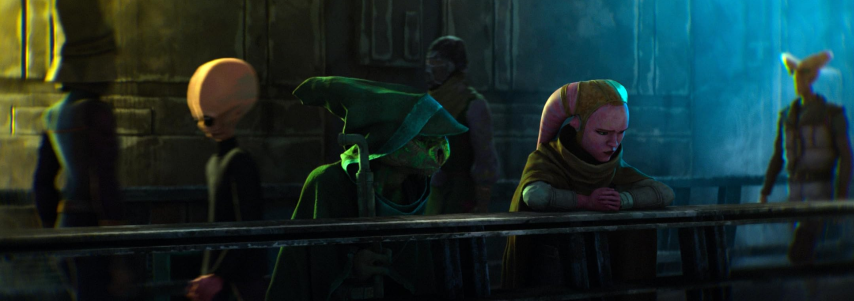 El Maestro Eeko-Dio Daki y su padawan twi’lek Devon Izara