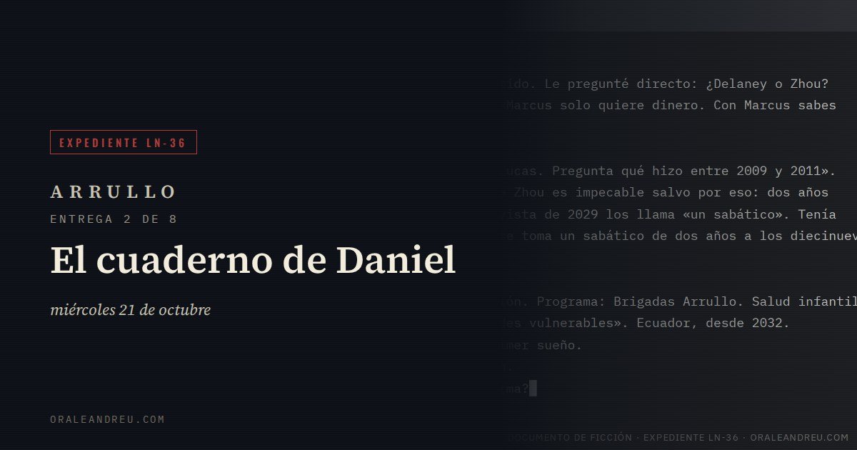 Arrullo — Expediente LN-36, entrega 2 de 8: El cuaderno de Daniel.